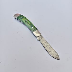 Cuchillo Plegable de Bolsillo de Acero de Damasco Hecho a Mano con Funda de Cuero, Grado Industrial OEM, Garantía de 3 Años, Cuchillos al por Mayor para Regalo - Product Image 3