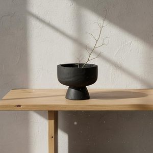 Pot de fleurs moderne en résine noire légère, pot à bonsaï à large ouverture, pot de plantation pour salon, table à manger - Product Image 4
