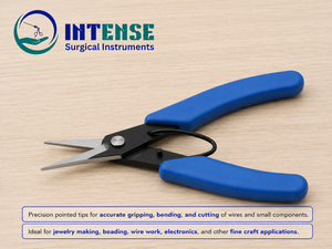 Alicates de Punta Fina Profesionales de Precisión con Empuñadura Azul para Joyería y Trabajos Finos - Product Image 5