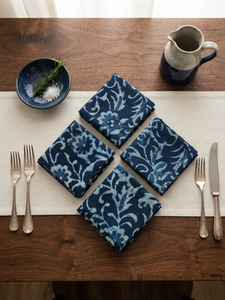 <b>Blue</b> Floral Printed Handmade Bohemian <b>Cushion</b> <b>Cover</b> Knitted Combed Cotton Fabric Eco Friendly Shrink Resistant Customizable Home - Product Image 1