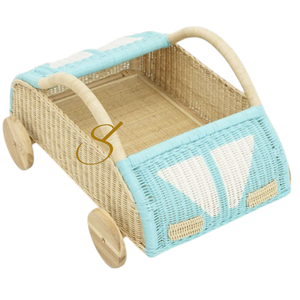 รถของเล่นหวายธรรมชาติ Tiny Explorer สำหรับเด็ก เสริมสร้างจินตนาการและการตกแต่งห้อง - Product Image 3