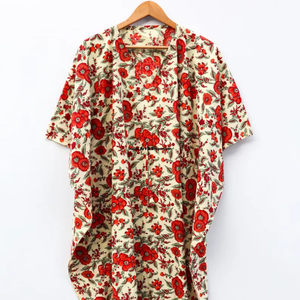 Wholesale Hand Block Printed Cotton <b>Kaftan</b> Block Printed Cotton <b>Beach</b> <b>Kaftan</b> Women Party Dress Wear Night Maxi Dress - Product Image 3