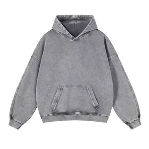 Men's Heavyweight 500GSM 100% Cotton Drop Shoulder <b>Hoodie</b>-Blank Streetwear Custom S-<b>5XL</b> Pocket - Product Image 2