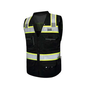 Chaleco de Seguridad Reflectante Transpirable para Hombre, Diseño Deportivo de Malla Negra, Ropa de Verano para Exteriores, Alta Visibilidad, Estilo Pullover - Product Image 3