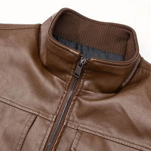 Gilet en cuir véritable pour homme, style motard, coupe ajustée, fermeture éclair, gilet décontracté et tendance pour la conduite en extérieur, les voyages et la vente en gros - Product Image 6
