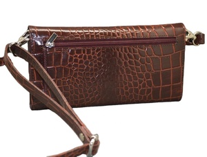 Women's Crocodile Pattern Long <b>Wallet</b> With Metal Buckle Closure Alligator Style Clutch Handbag - Product Image 2