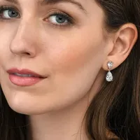 Boucles d'oreilles pendantes Tishya en moissanite et diamant, argent sterling 925 plaqué or, taille brillant, double pierre, micro-incrustation, 6g, luxe pour femme
