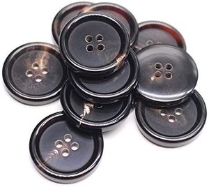 Wholesale High Quality 4-hole Resin Buttons 12.5mm Real Buffalo Horn Button for <b>Coats</b> Jeans Workwear Outdoor Apparel - Product Image 1