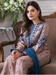 ชุดคามีซ ชัลวาร์ ผู้หญิง คุณภาพสูง สไตล์ฤดูหนาว ผ้าลินินพิมพ์ลาย ระบายอากาศได้ดี ไม่ยับ ใส่ได้สองด้าน ทรงหลวม ใส่ไปงานปาร์ตี้ได้ สไตล์ปากีสถาน - Product Image 5