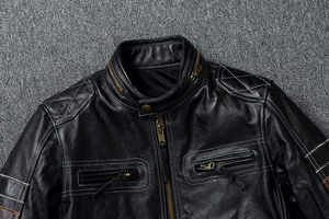 Chaqueta de Motocicleta de Cuero Genuino Transpirable de Alta Calidad, Personalizable en Color, Resistente al Viento, con Talla Personalizada para Motociclistas - Product Image 3