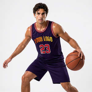 Maillot de basket multicolore sans manches – Débardeur de sport pour uniforme d'équipe, entraînement et match – Design tendance - Product Image 4