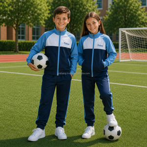 Chaqueta Escolar de Poliéster Bordada para Niños de Primaria, Color Azul, Blanco y Marino, Diseño OEM - Product Image 4