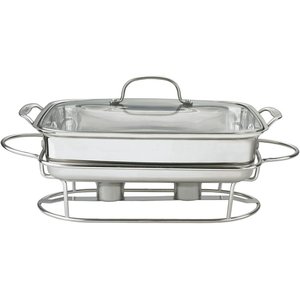 Stainless Steel Chafing Dish Round Food Warmer with lid Chrome Finish Metal <b>Server</b> Stand for <b>Buffet</b> & Catering Equipment - Product Image 3