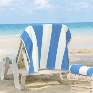 Serviettes de plage Cabana Stripe Premium 500 GSM 70x150 cm, sans sable, légères, pour les stations balnéaires du Royaume-Uni - Product Image 1