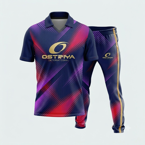 Ensemble de maillot et pantalon de cricket pour homme, modèle 2026, le plus vendu, entièrement personnalisable, imprimé par transfert thermique, uniforme anti-bactérien, séchage rapide, col en V - Product Image 1