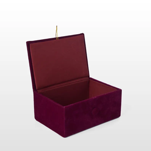 Caja de Joyería de Terciopelo Marrón Hecha a Mano, Bordada con Zardozi, para Regalo con Piedras Preciosas, Decoración Moderna para el Hogar, Tamaño y Logotipo Personalizables, Arte y Artesanía - Product Image 2