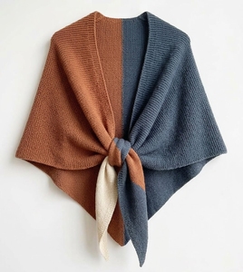 100% <b>Wool</b> Knitted Large Triangular Shawl Autumn Winter Korean-Style Atmosphere Dual-Purpose High-End Ladies' <b>Scarf</b> Wholesale - Product Image 1