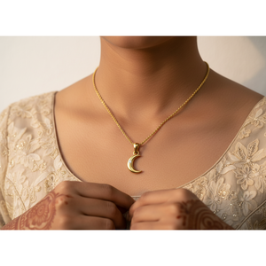 Collier Pendentif Croissant de Lune en Or 10K Personnalisé avec Diamant de Laboratoire VVS1 – Bijoux Célestes, Cadeau Idéal pour Elle – Vente en Gros Fabricant - Product Image 5