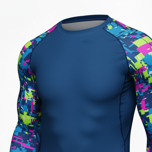 High Performance UV sun Protection Compression Shirt long Sleeve Polyester Spandex bjj men Rash Guard Long Sleeve Shirt - Product Image 4