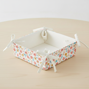 Panier à pain en tissu pour salle à manger et cuisine Organisateur en coton doux avec coins noués Idéal pour servir du pain et des fruits - Product Image 3