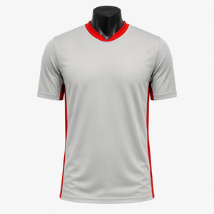 Camiseta de Fútbol Personalizada Blanca y Roja de Manga Corta, Uniforme Deportivo para Equipos, Fabricante OEM ODM, Ropa Deportiva al por Mayor - Product Image 1