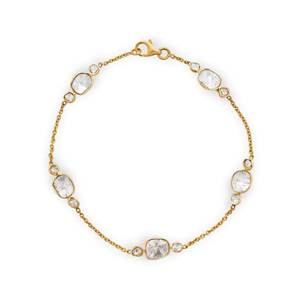 กำไลข้อมือโมอิสซาไนต์ทรงโพลกี้ สไตล์วิคตอเรียน เงินแท้ 925 ชุบทอง 14K เครื่องประดับหรูหรา ของขวัญสำหรับผู้หญิง - Product Image 1