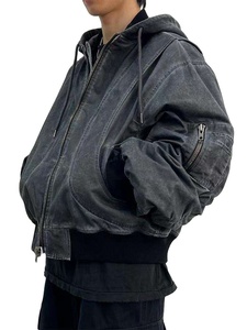 แจ็กเก็ตยีนส์ขาดสำหรับผู้ชายเสื้อแจ็คเก็ตยีนส์แฟชั่นอินเทรนด์สำหรับฤดูใบไม้ผลิ - Product Image 2