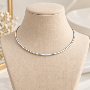 Collar Gargantilla Minimalista de Plata 925 con Baño de Rodio, Cadena de Serpiente, Estilo Unisex para Uso Diario - Product Image 1