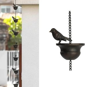 Chaîne de pluie en cuivre pour la décoration du jardin ou de la maison, décoration de jardin, cuivre poli et décoratif pour gouttière, chaîne de pluie décorative - Product Image 1