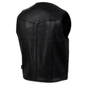 Professional % Genuine Leather Sleeveless Windproof <b>Plus</b> <b>Size</b> Motorcycle Riding Vest Racing Safety Vest for <b>Bikers</b> Made - Product Image 2