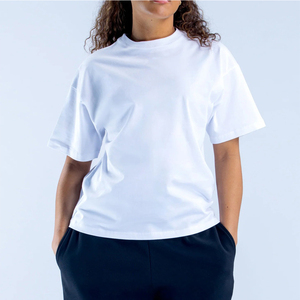 Camisetas de Punto Transpirables de Manga Corta con Cuello Redondo y Hombros Caídos para Mujer, de Alta Calidad, Precio Bajo al por Mayor, Nueva Llegada - Product Image 1