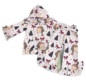 Zomersetje voor babymeisjes (0-16 jaar), met geruite tanktop en hoge taille short van melksijde. - Product Image 5