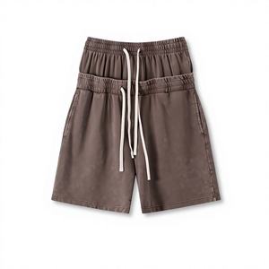 Shorts Homme OEM Style Vintage Européen et Américain 320g, Double Ceinture, Effet Délavé Flocon de Neige, Double Entrejambe, Style Côte Ouest - Product Image 5