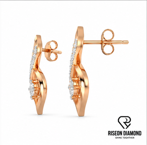 <b>Infinity</b> Drop <b>Earrings</b> 18K White Gold Luxury Twisted Wave Lab Grown Diamond Dangle Contemporary Openwork IGI Certified Eternity - Product Image 3