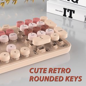 Colorful 104-Key <b>Wireless</b> Keyboard and Mouse Combo with Number Pad Compatible with Windows <b>PC</b> Notebook Laptop for Chocol - Product Image 3