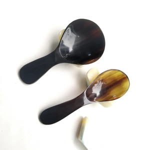Cuillère à caviar en corne de buffle faite à la main luxueuse et cuillère à dessert en corne de vache pour dîner et petit déjeuner au prix le plus bas - Product Image 1