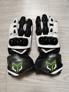 Gants de course en cuir à doigts entiers avec sangle de poignet réglable pour hommes, résistants à l'usure, pour la moto - Product Image 3