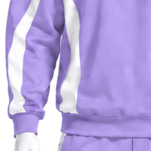 เสื้อสเวตเชิ้ตคอกลมสีลาเวนเดอร์ แขนยาวสำหรับผู้ชาย ตัดต่อสีตัดกัน สไตล์สปอร์ต โมเดิร์นลำลอง เหมาะสำหรับออกกำลังกาย ฝึกซ้อม และเล่นกีฬา สามารถสั่งทำได้ - Product Image 6