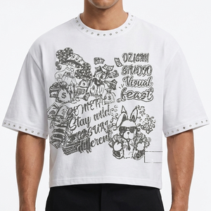Custom Organic Cotton Washed Oversized T-Shirt Vintage Jesus Graphic Print Trendy Summer Streetwear Heavyweight <b>Tee</b> - Product Image 1
