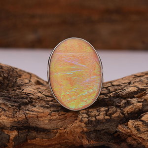 Australian Triplet <b>Opal</b> <b>Ring</b> 925 Sterling <b>Silver</b> Handmade Fire <b>Opal</b> Jewelry Gift for Her - Product Image 2