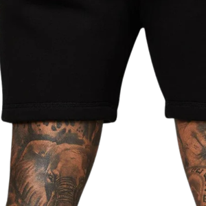 Shorts de sport en molleton noir écologique pour homme, avec cordon de serrage à la taille, pour la gym, la course et les activités décontractées - Product Image 5