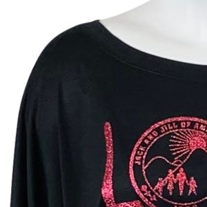 Women's Black <b>Long</b> <b>Sleeve</b> Crew Neck <b>Top</b> with <b>Pink</b> LOVE Emblem Graphic Stylish Casual Fashion Shirt Trendy Everyday Wear Gift - Product Image 3