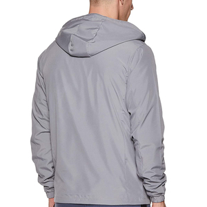 <b>Men's</b> Lightweight Windproof Hooded Jacket Solid Color Zipper Closure Casual Autumn Wear Regular Fit Polyester Blouson <b>Coat</b> - Product Image 2