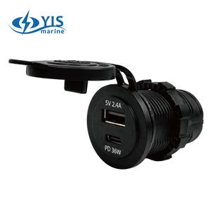 Taiwan Charger product Marine USB Charger Socket 12V 24V Panel Mount Type-C PD36W Dual USB Fast Charging Socket - Product Image 1