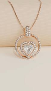 จี้รูปหัวใจประดับมอสซาไนต์ สำหรับผู้หญิง เงินแท้ 925 ชุบทองคำสีกุหลาบ ของขวัญขอแต่งงานสำหรับคนรัก - Product Image 4