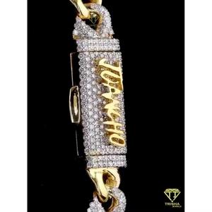 Cadena de eslabones infinitos de 12 mm, chapada en oro de 18 quilates, con diamantes de moissanita, estilo cubano, joyería hip hop brillante para hombres y mujeres - Product Image 4