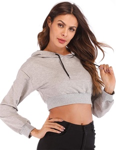 Haut court brodé à capuche pour femmes, nouveau Design, sweat-shirt de Sport, en coton polaire, cordon de serrage, grande taille, à la mode, - Product Image 2
