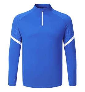 Veste de performance pour homme, gris, à blocs de couleur, avec fermeture éclair quart de tour, manches longues, col montant, en polyester anti-humidité, pour le sport d'automne - Product Image 5