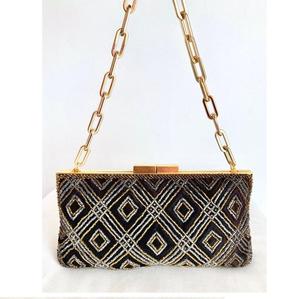 Bolso de Mano de Diseño Bohemio para Mujer, con Motivo Floral Intrincado Hecho a Mano, Bordado con Cuentas Pequeñas - Product Image 2