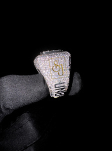 SHRAMAN DIAMOND Men's Luxury Hip Hop Rhodium Plated 925 Silver Pave Setting Moissanite <b>Rings</b> Custom Iced <b>Initial</b> Engagement Gift - Product Image 6